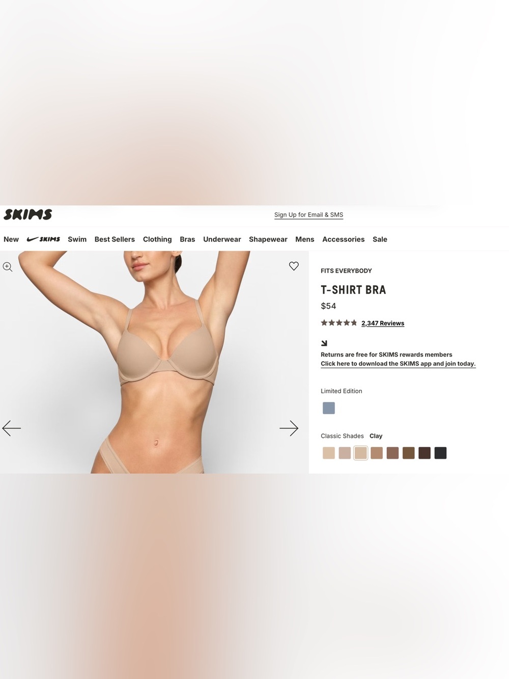 SKIMS “Fits Everybody” T-Shirt Bras -  “Onyx”(black) “Clay”(tan) “Sand”(nude) - Picture 12 of 12